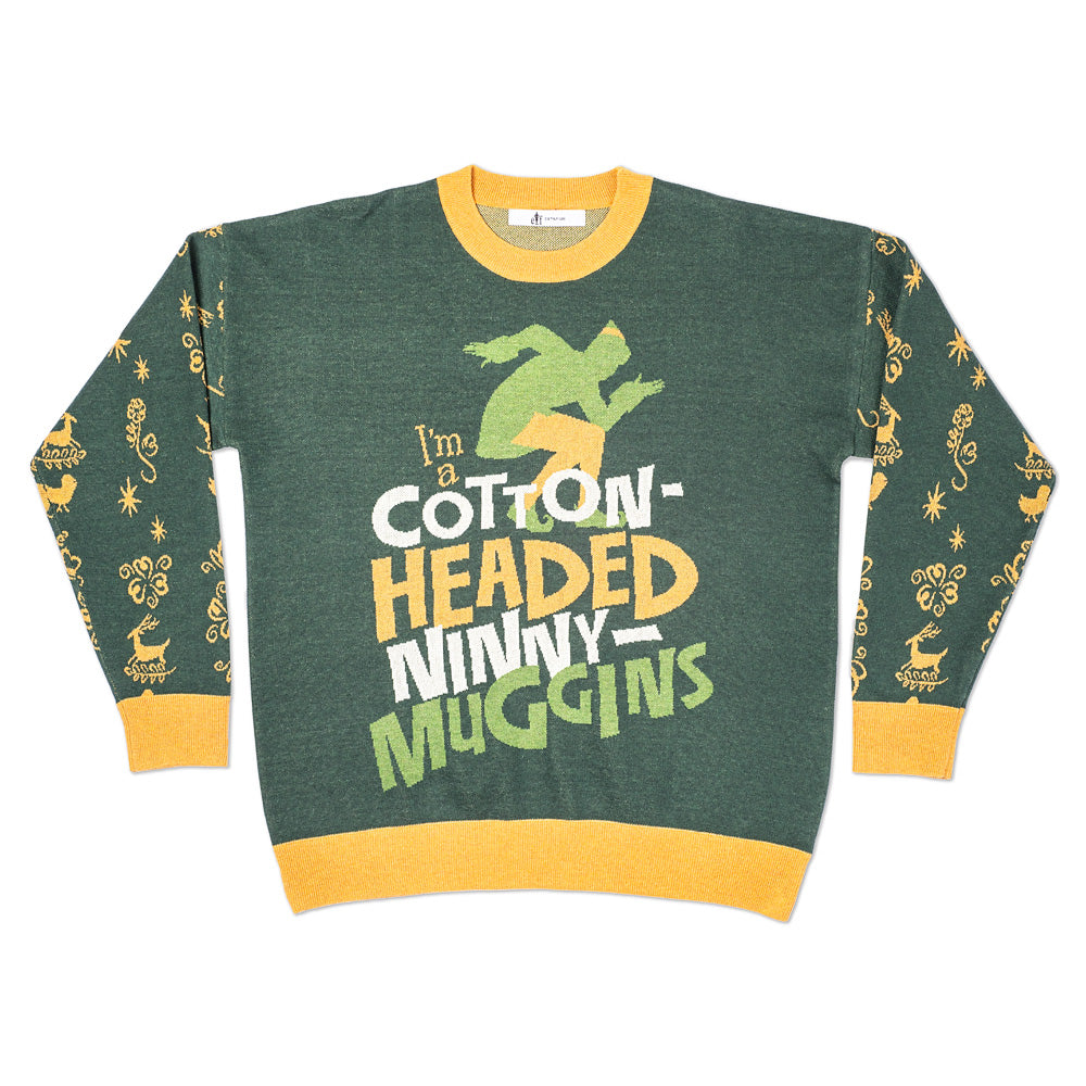 Elf Cotton-headed Ninny-muggins Knit Holiday Sweater