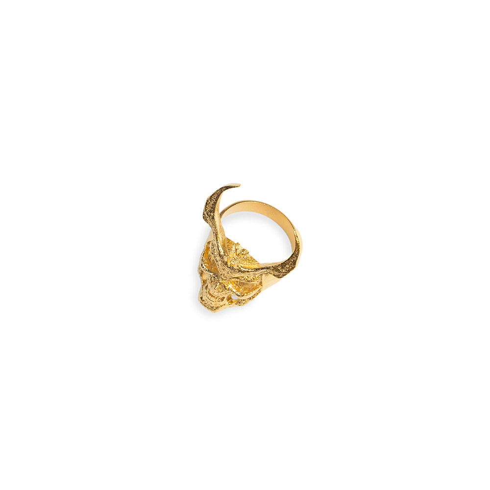 Mortal Kombat II Shao Kahn's Helmet 24k Gold-Plated Sterling Silver Ring