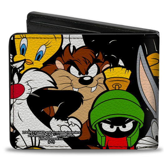 Inside view of the Looney Tunes wallet showing five card slots and a clear ID window.