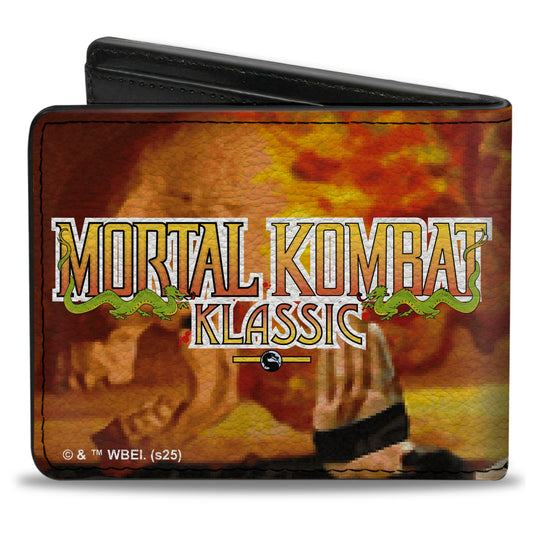 Back view of Mortal Kombat Scorpion Flame Pose Bi-Fold Wallet