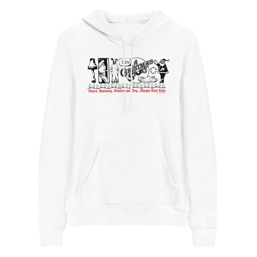 A Christmas Story Peace, Harmony, Comfort, Joy Adult Fleece Hooded Sweatshirt