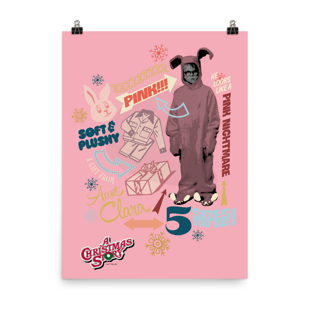 A Christmas Story Pink Nightmare Pattern Premium Poster