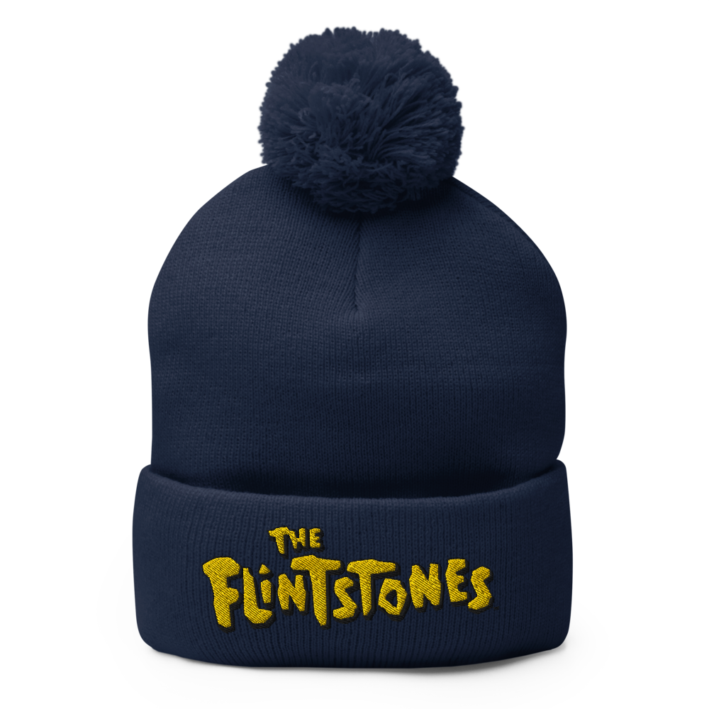 The Flintstones Logo Pom Pom Knit Beanie