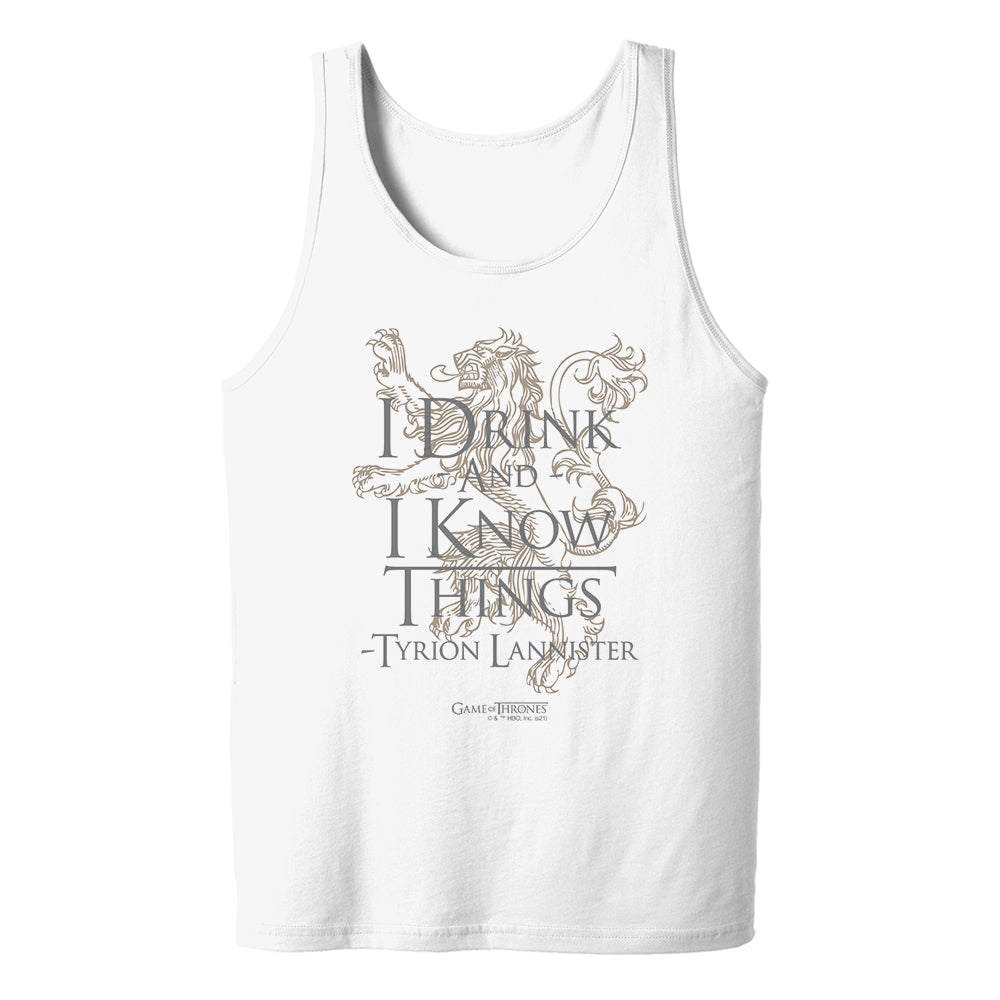 Game of Thrones I Drink and I Know Things Adult Tank Top