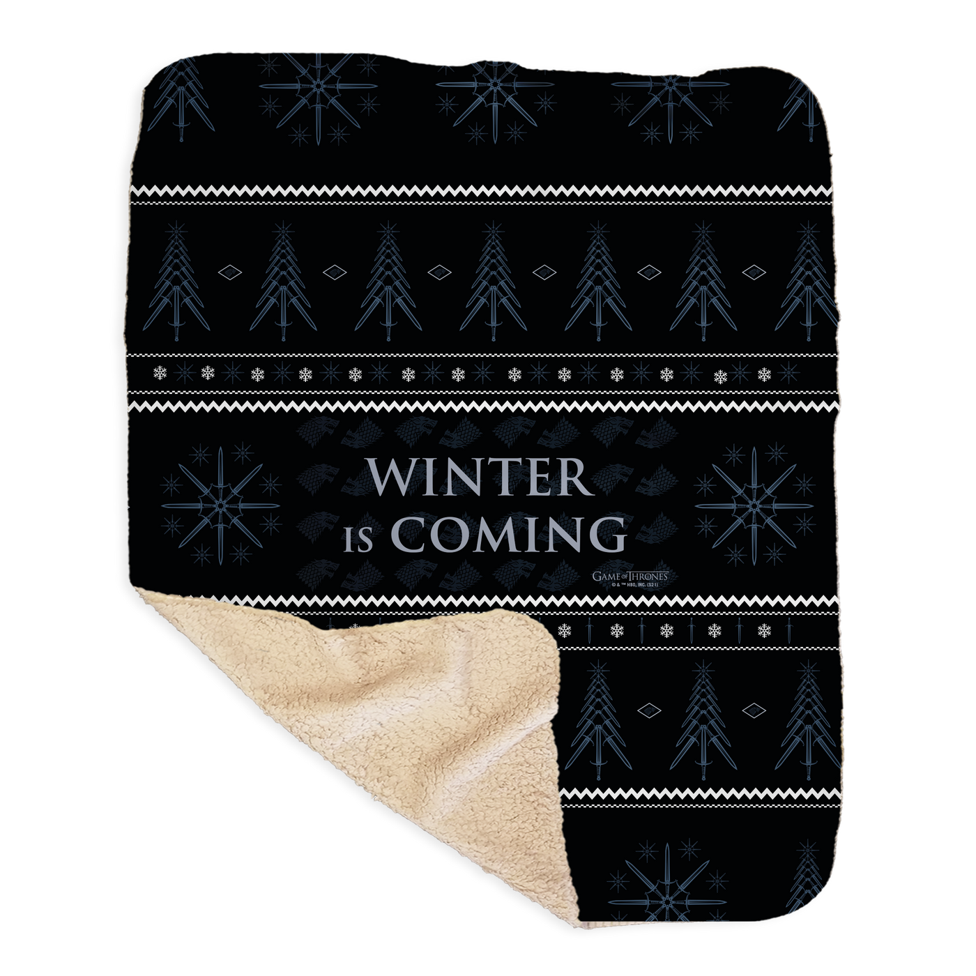 Game of Thrones Winter Is Coming Holiday Sherpa Blanket