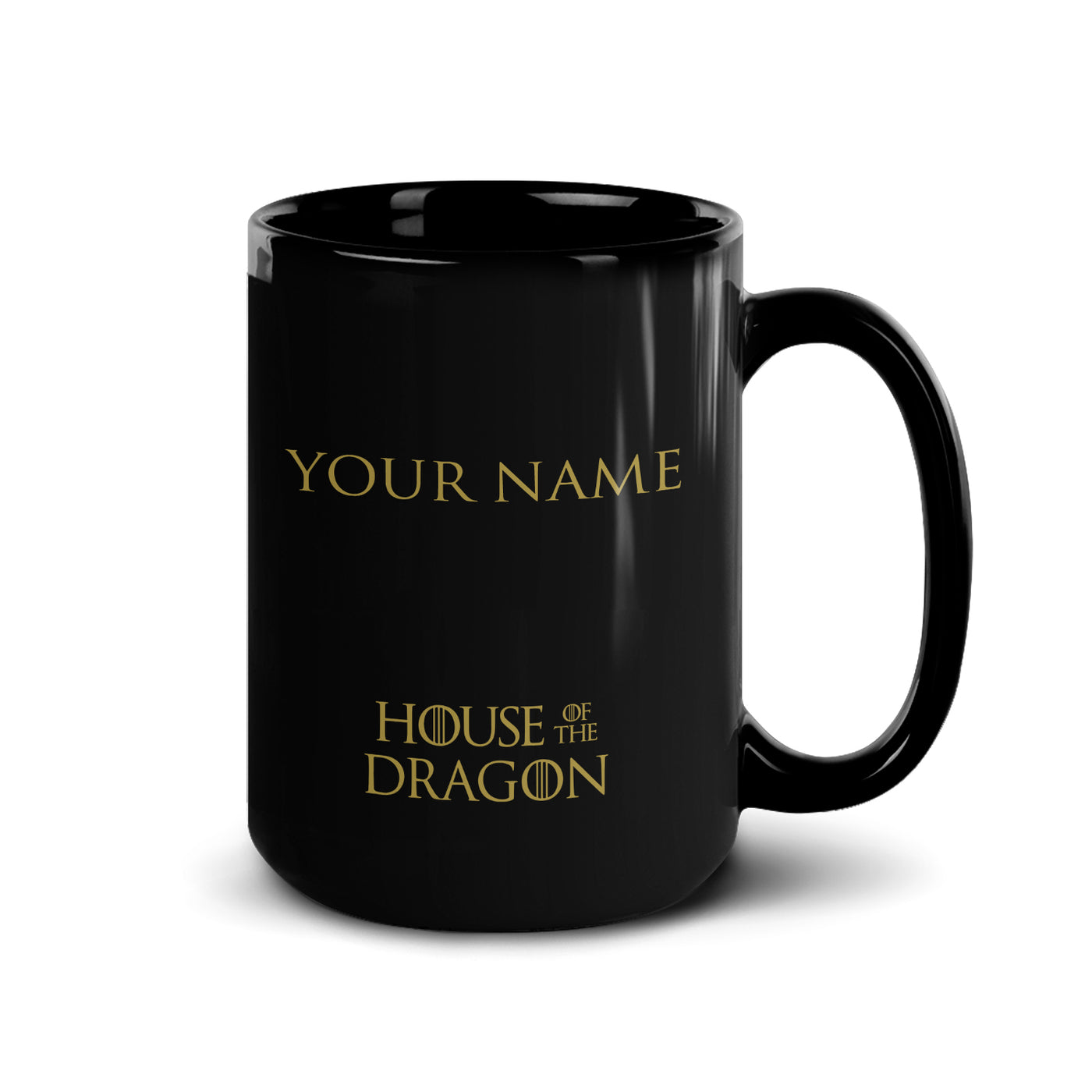 House of the Dragon Crown Personalized Black Mug