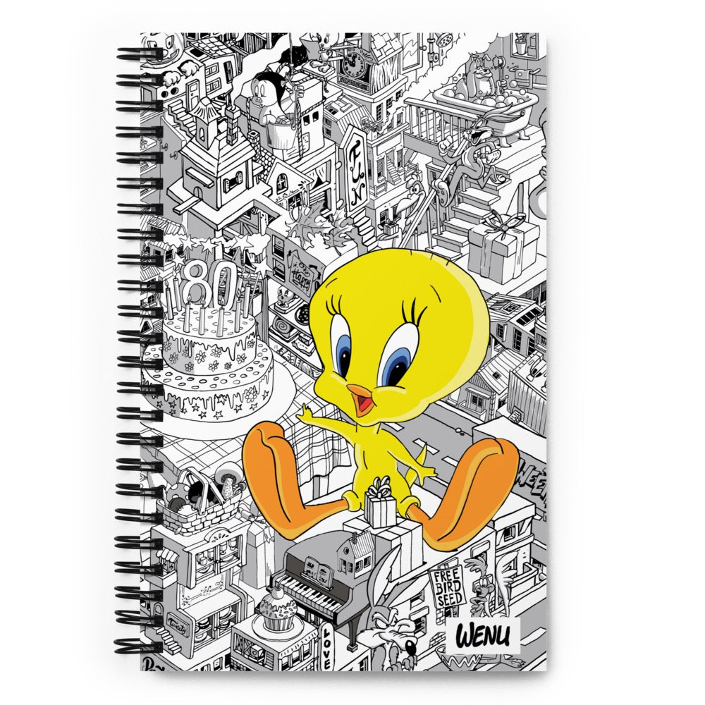 Looney Tunes Black and White Tweety Spiral Notebook