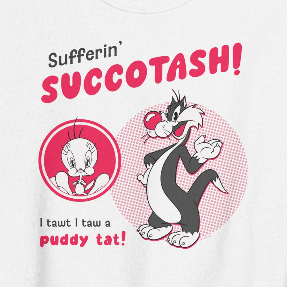 Looney Tunes Tweety & Sylvester Catchphrases Crewneck Sweatshirt