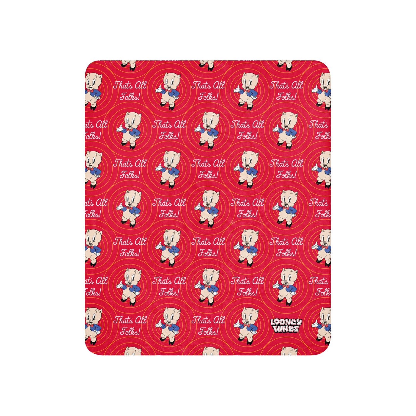 Looney Tunes That's All Folks! Porky Pig Sherpa Blanket