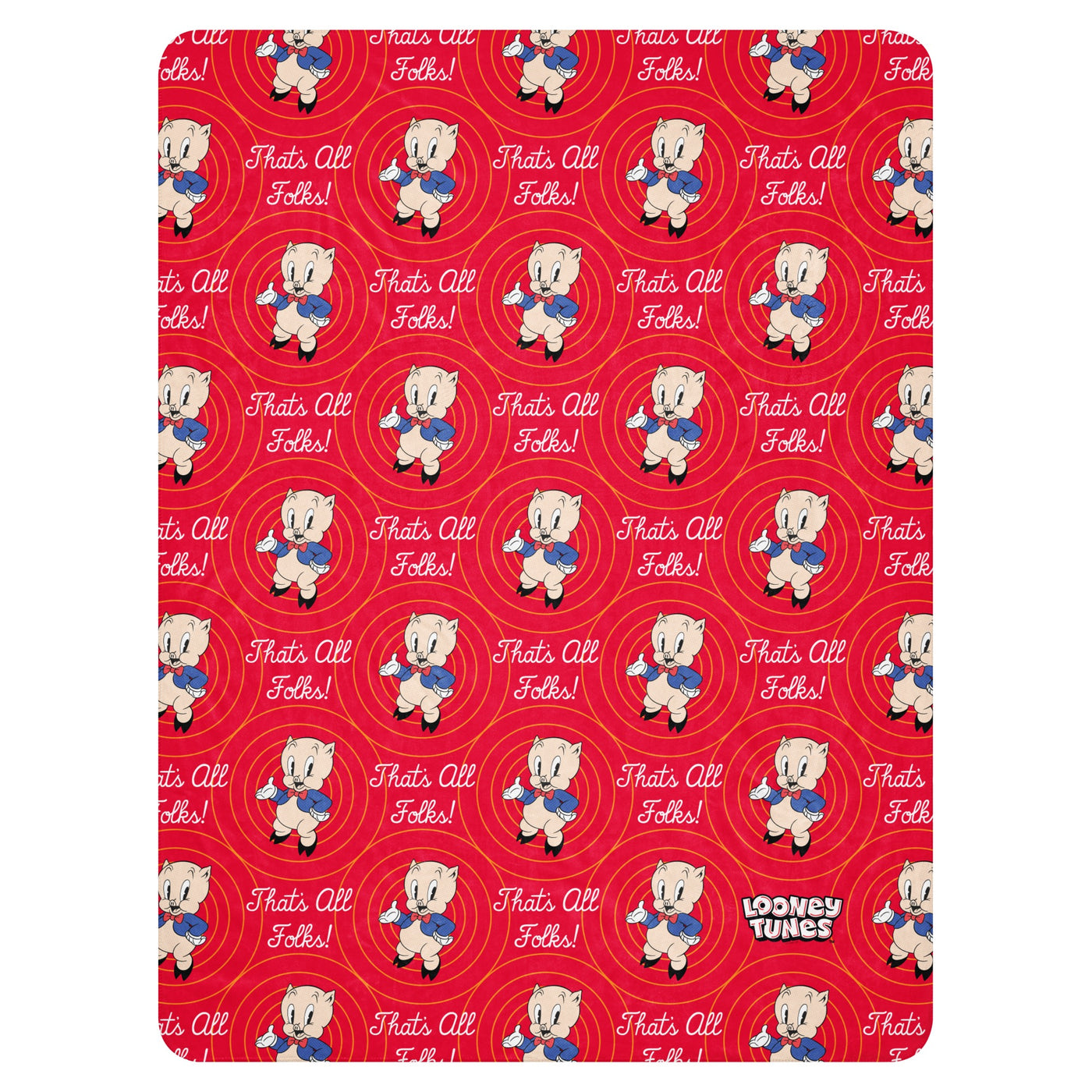 Looney Tunes That's All Folks! Porky Pig Sherpa Blanket