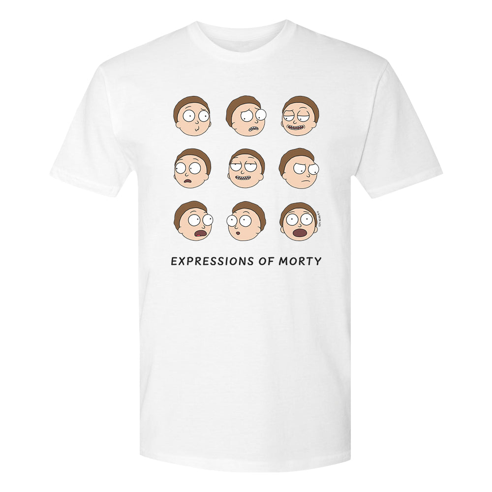 Rick and Morty Expressions Of Morty Adult Short Sleeve T-Shirt