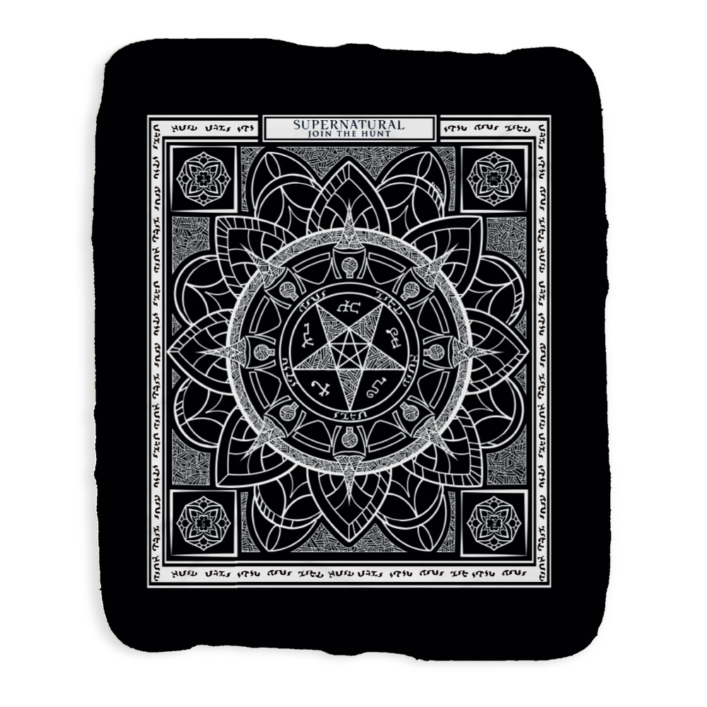 Supernatural Symbols Grey Sherpa Blanket
