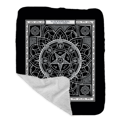 Supernatural Symbols Grey Sherpa Blanket