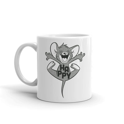 Tom and Jerry Happy! Black Logo White Mug