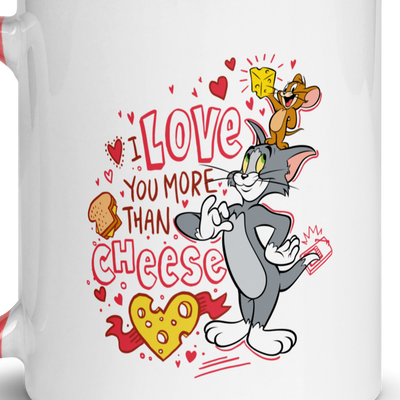 Tom and Jerry Love You More Than Cheese Two-Tone Mug