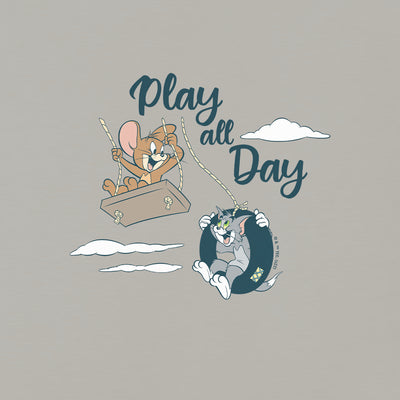 Tom and Jerry Play all Day Adult Short Sleeve T-Shirt