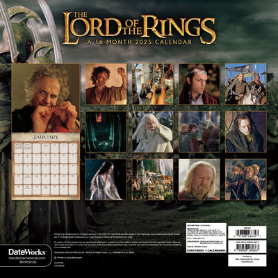 The Lord of the Rings 2025 16-Month Wall Calendar