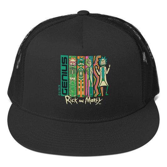 Rick and Morty Genius Trucker Hat Black