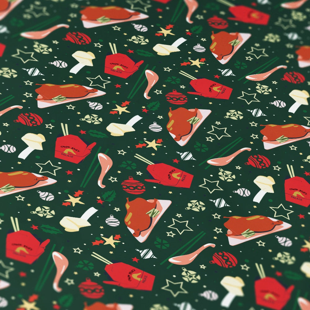 A Christmas Story Christmas Dinner Pattern Wrapping Paper