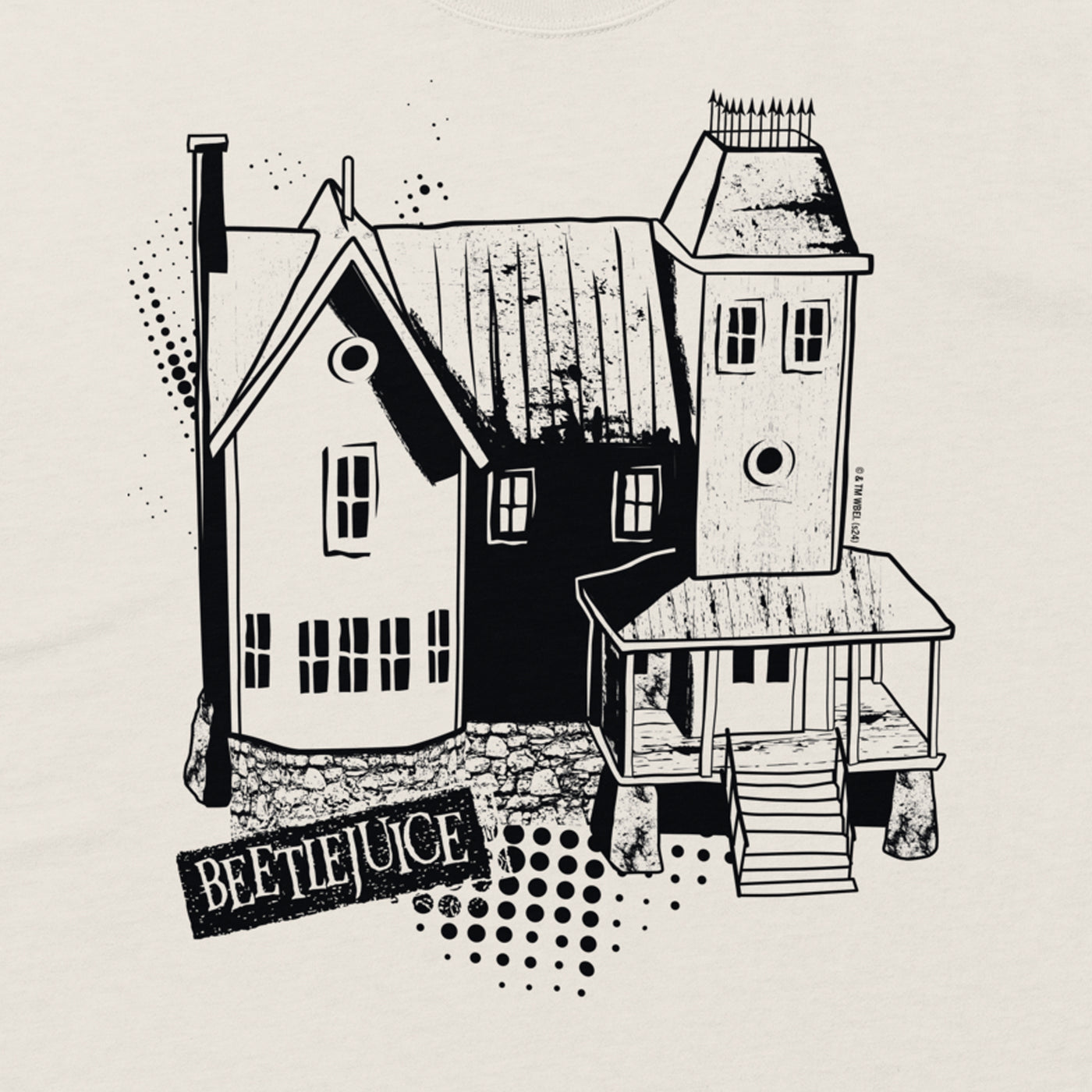 Beetlejuice Maitland House Oversized Faded T-shirt