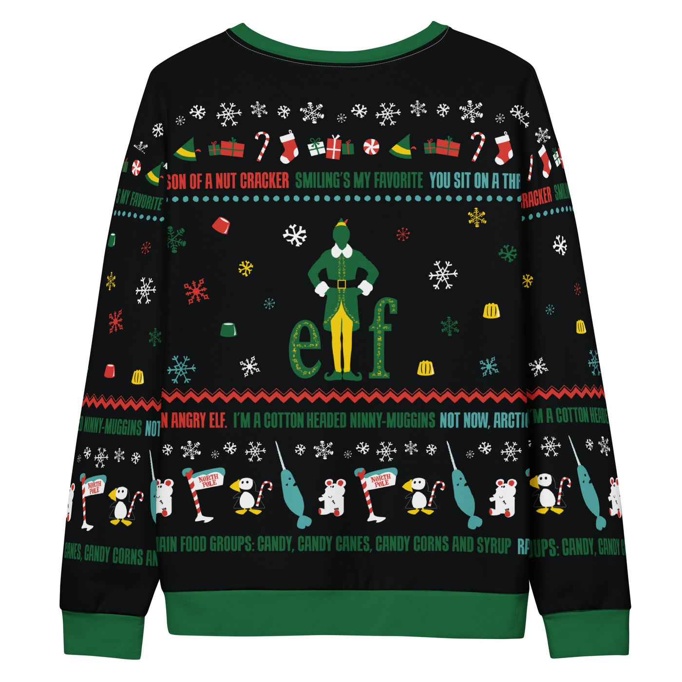 Elf Santa's Coming! I Know Him! Adult Sweatshirt