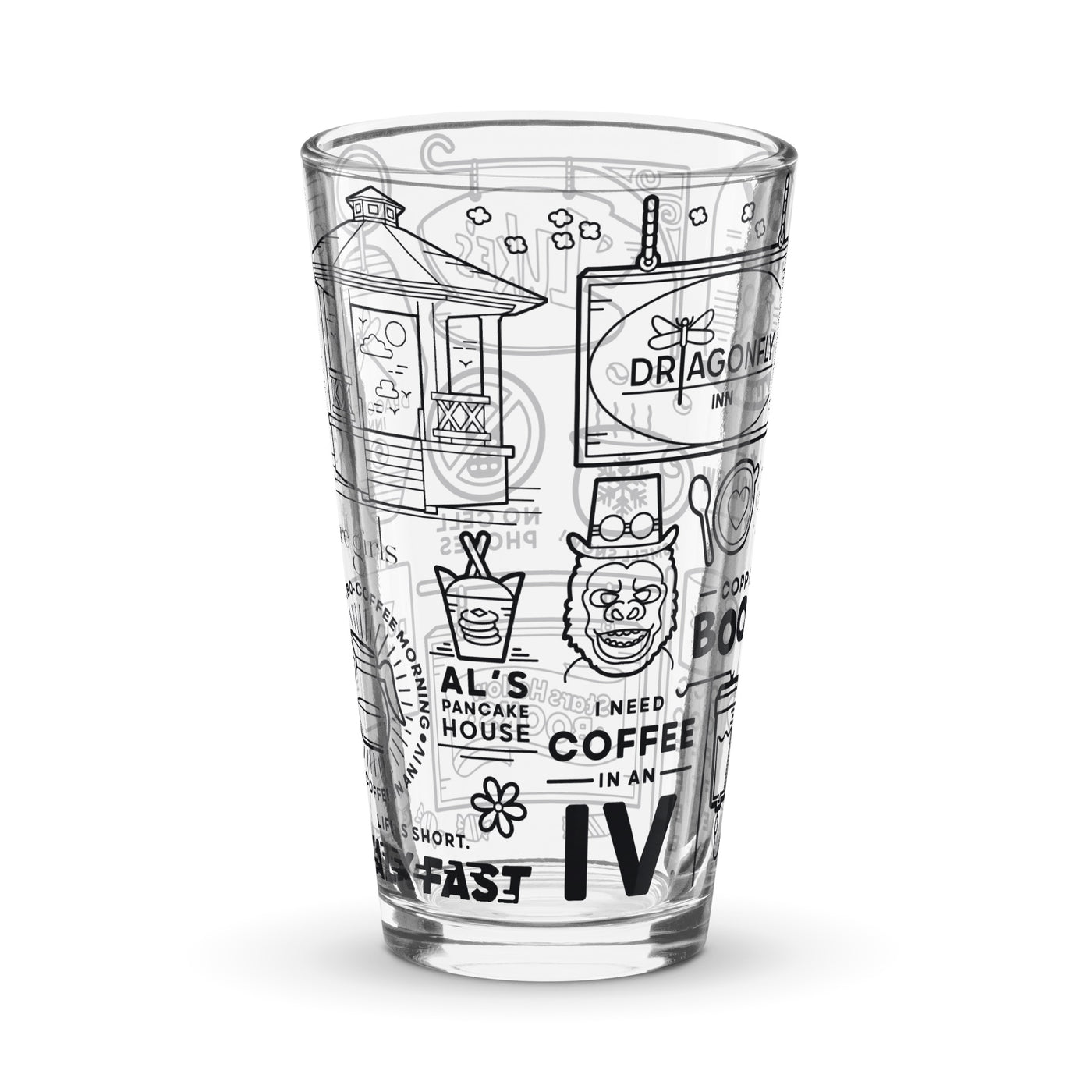 Gilmore Girls Doodle Icons 16 oz Pint Glass