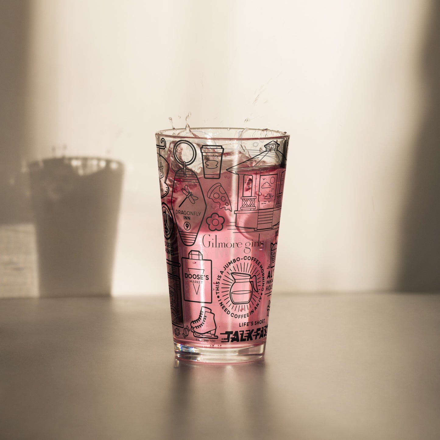Gilmore Girls Doodle Icons 16 oz Pint Glass
