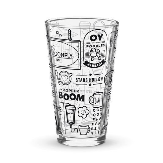 Gilmore Girls Doodle Icons 16 oz Pint Glass