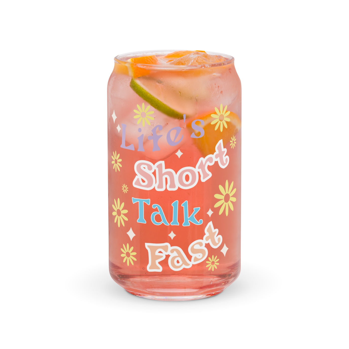 Gilmore Girls Life's Short Talk Fast 16 oz Can Shaped Glass