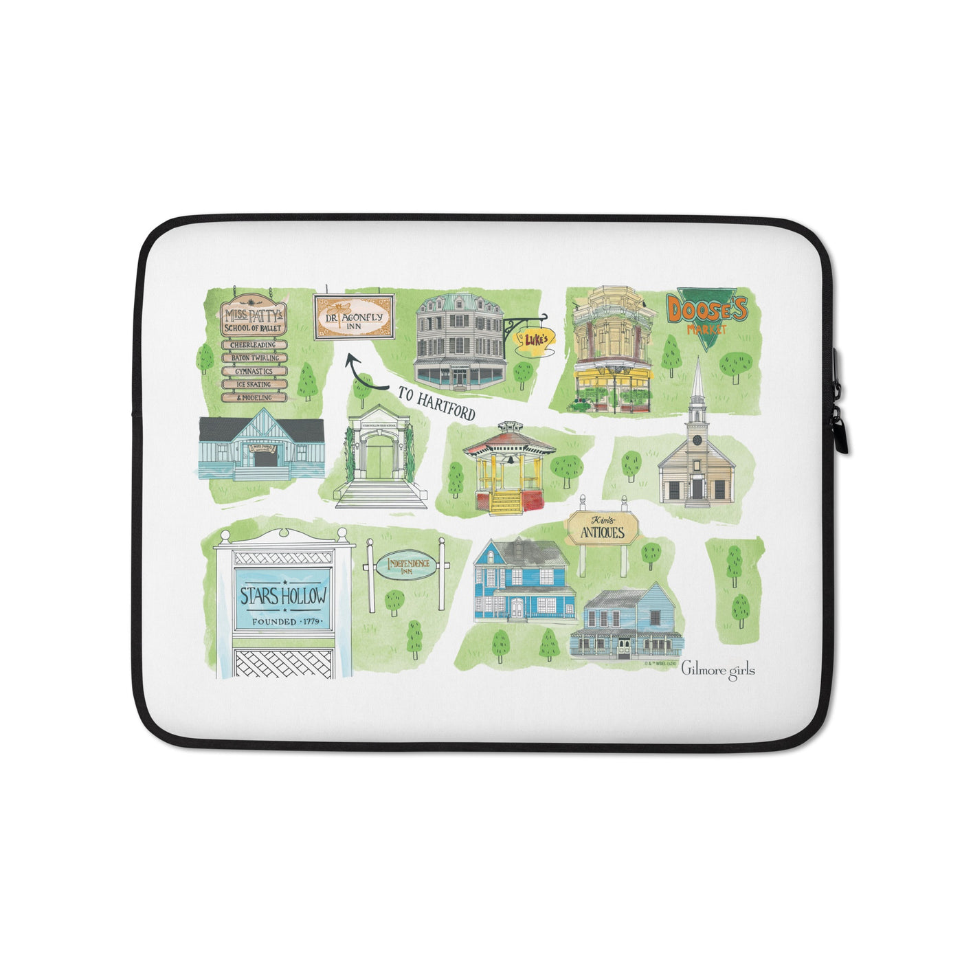 Gilmore Girls Stars Hollow Map Laptop Sleeve