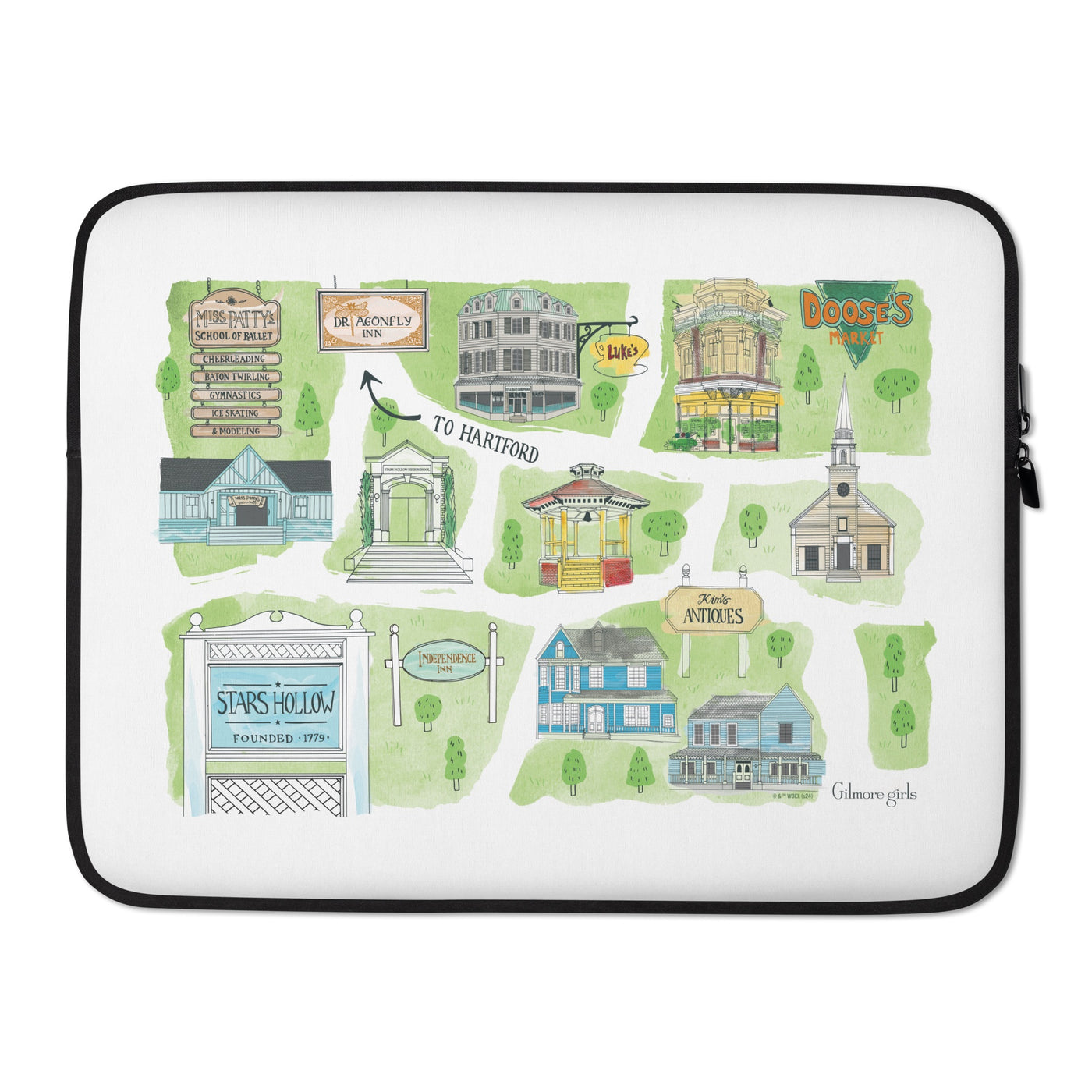 Gilmore Girls Stars Hollow Map Laptop Sleeve