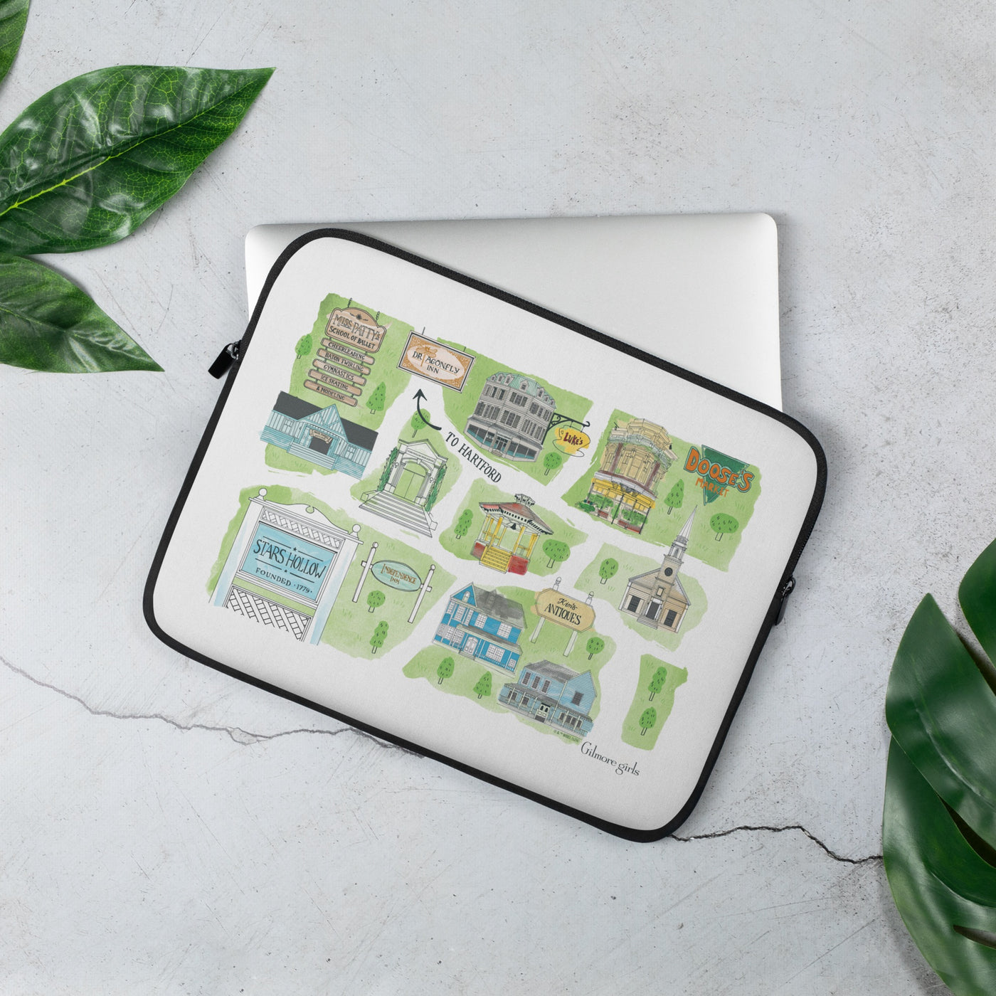 Gilmore Girls Stars Hollow Map Laptop Sleeve