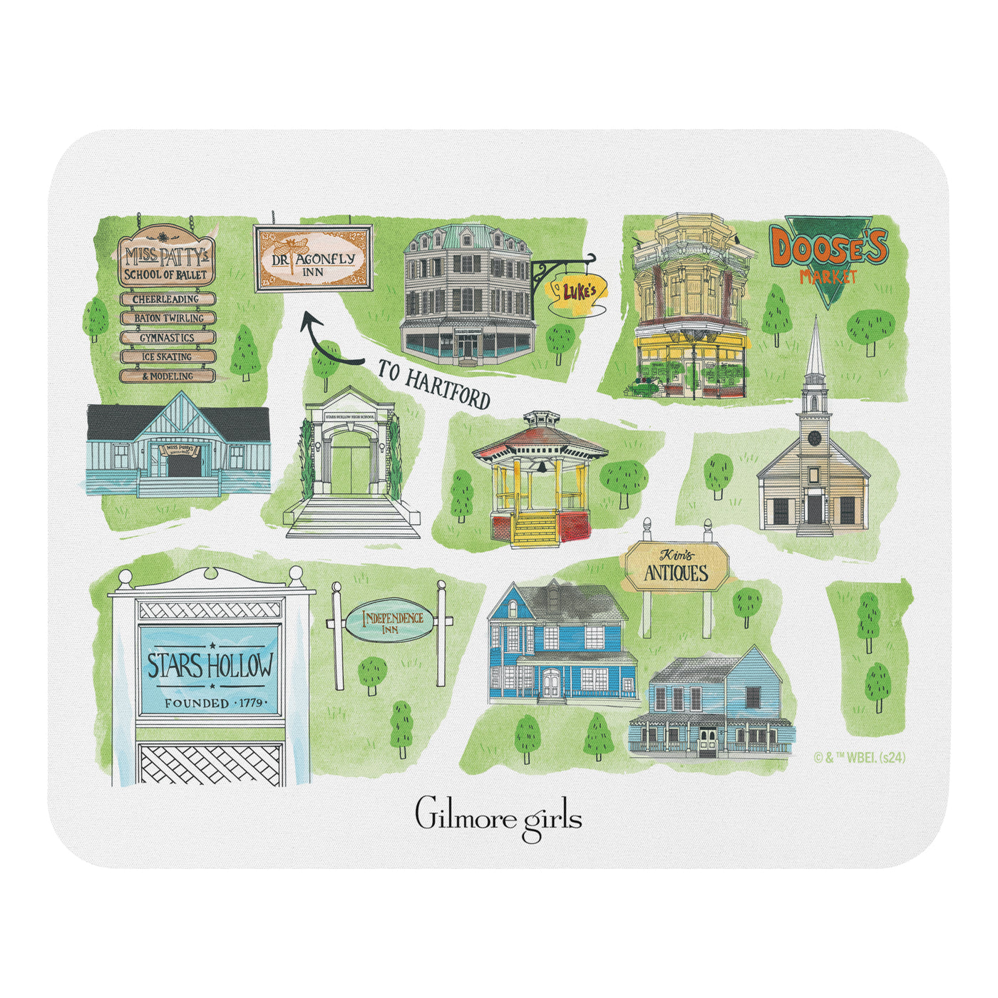 Gilmore Girls Stars Hollow Map Mousepad