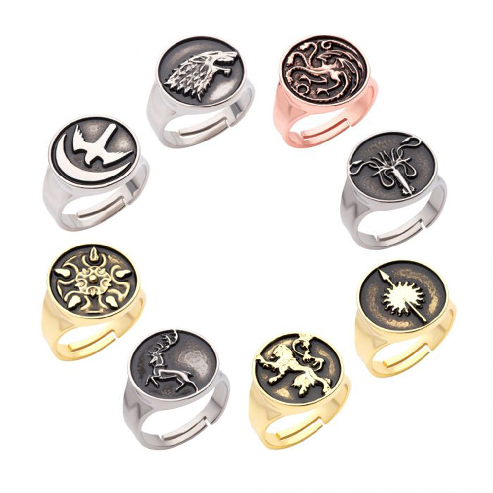 Game of Thrones House Sigil Adjustable Ring Set