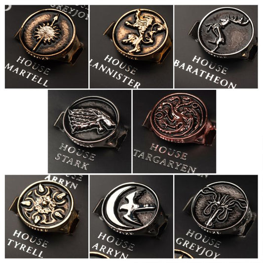 Game of Thrones House Sigil Adjustable Ring Set