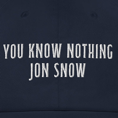 Game of Thrones You Know Nothing Jon Snow Embroidered Dad Hat