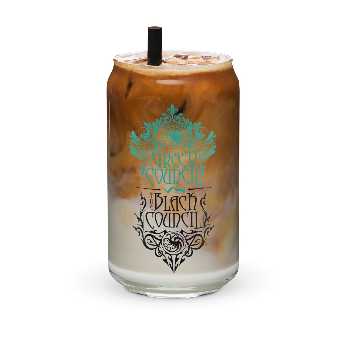 House of The Dragon Green Council vs. Black Council 16 oz Can Shaped Glass