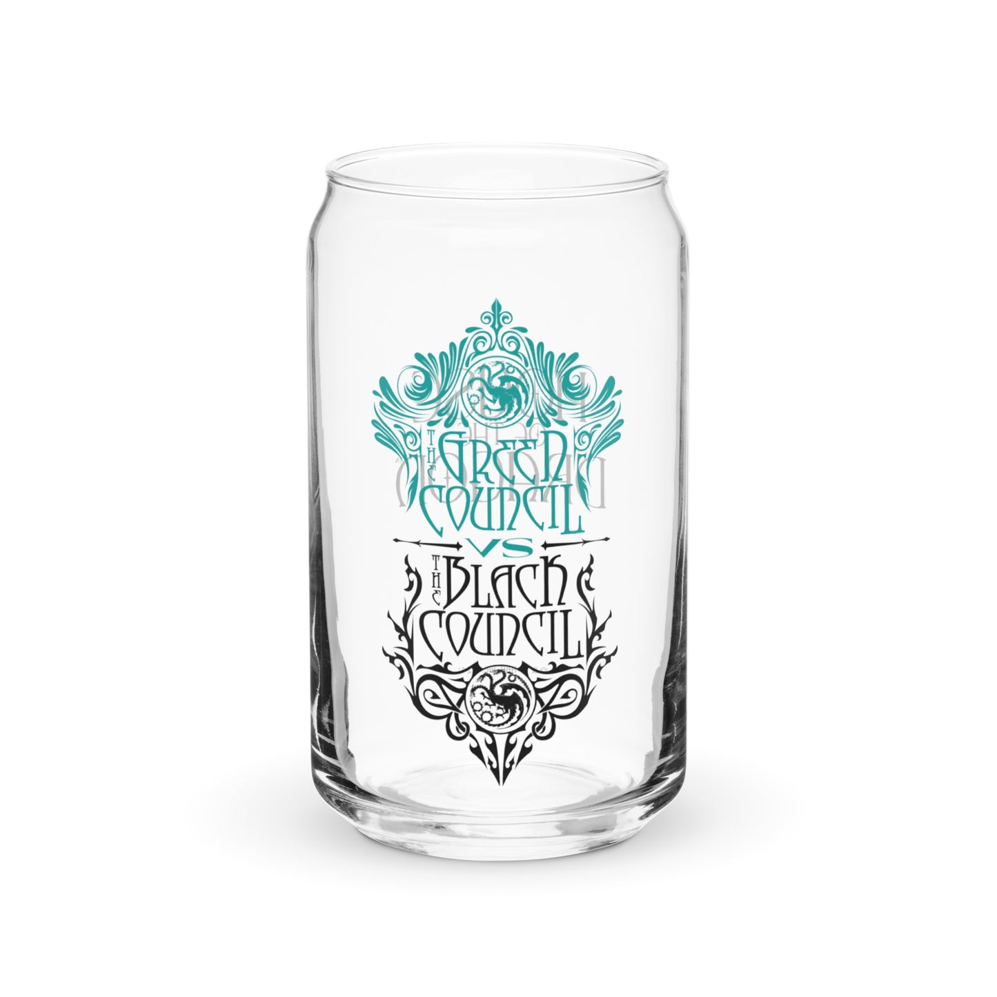 House of The Dragon Green Council vs. Black Council 16 oz Can Shaped Glass
