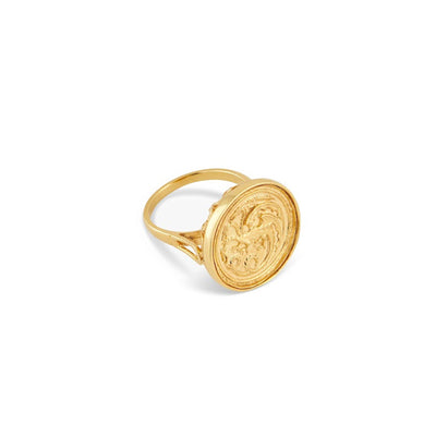 House of the Dragon & Jessica de Lotz: King Viserys Targaryen I Golden Ring - Size 10