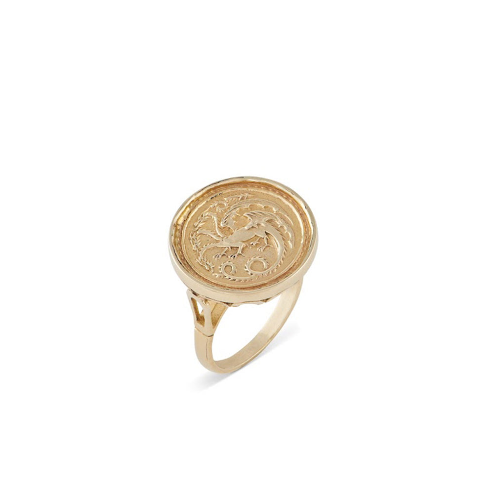 House of the Dragon & Jessica de Lotz: King Viserys Targaryen I 9ct Golden Ring - Size 10