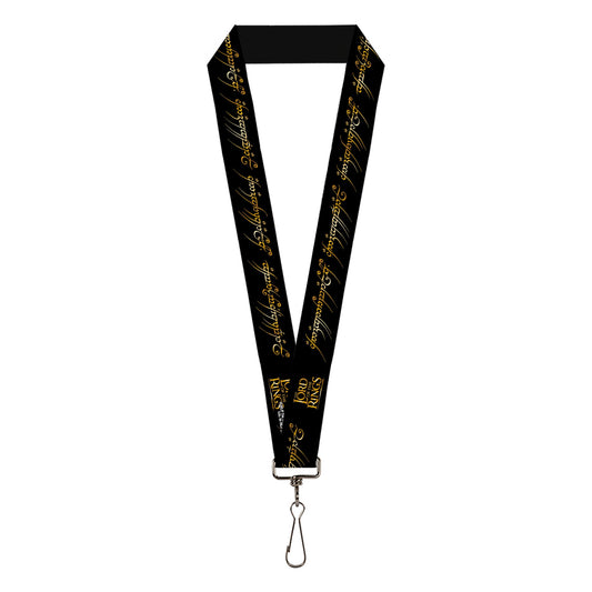 The Lord of the Rings One Ring Inscription Lanyard in black and gold