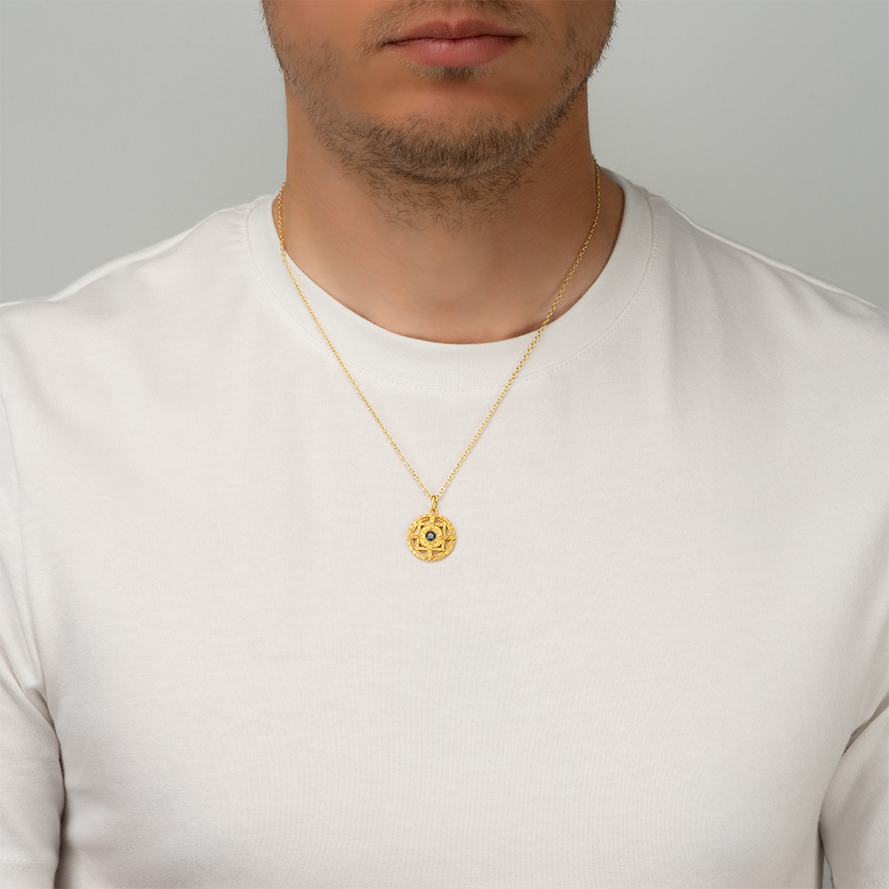 Mortal Kombat II Amulet of Shinnok 24k Gold-Plated Sterling Silver Necklace