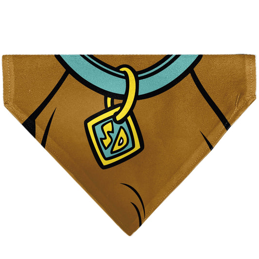 Front view of the Scooby-Doo Character Close-Up Pet Bandana Brown.