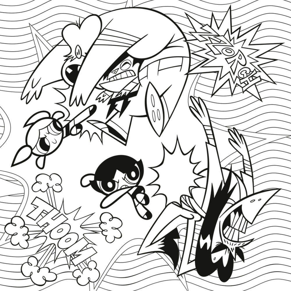 coloring page for super powerpuff girls