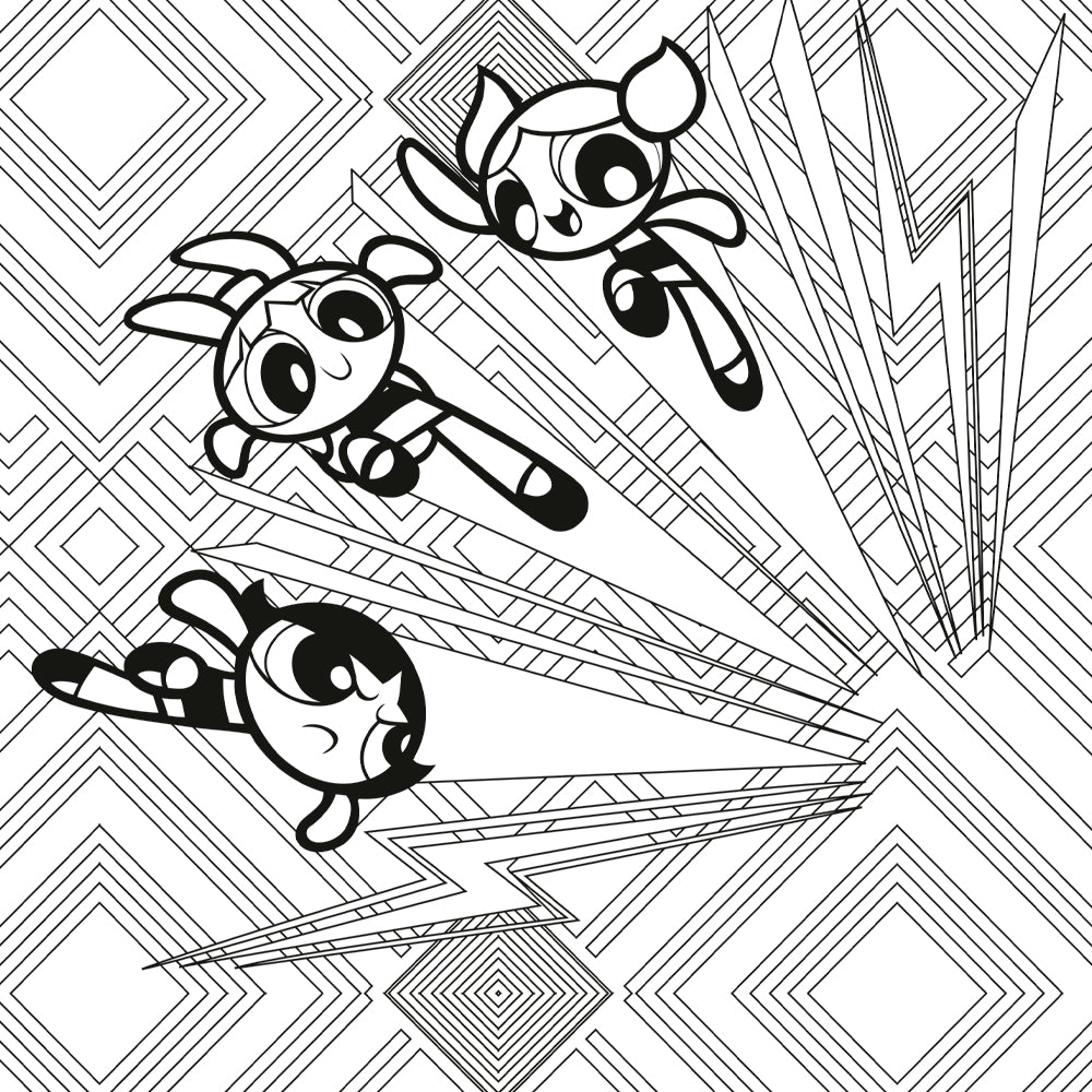 coloring page for super powerpuff girls