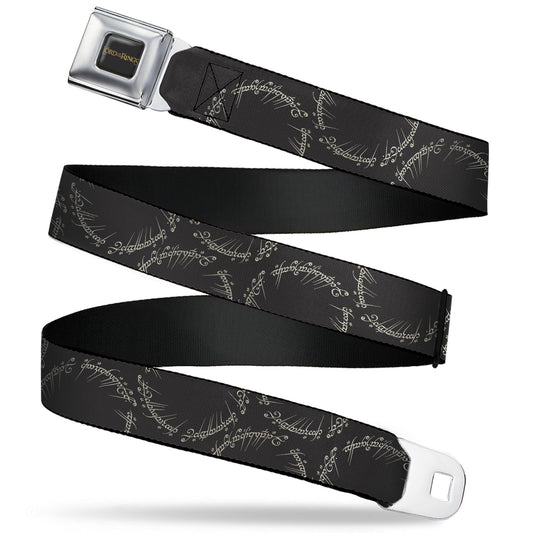 Front view of The Lord of the Rings seatbelt belt with logo