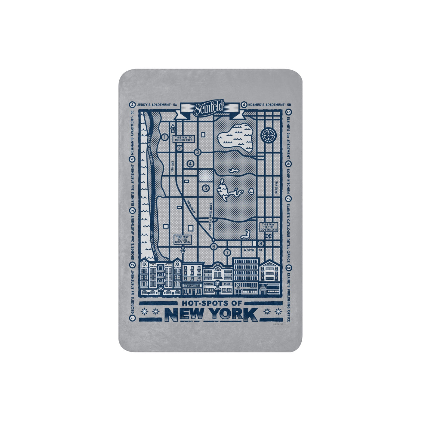 Seinfeld Hot-Spots of New York Sherpa Blanket