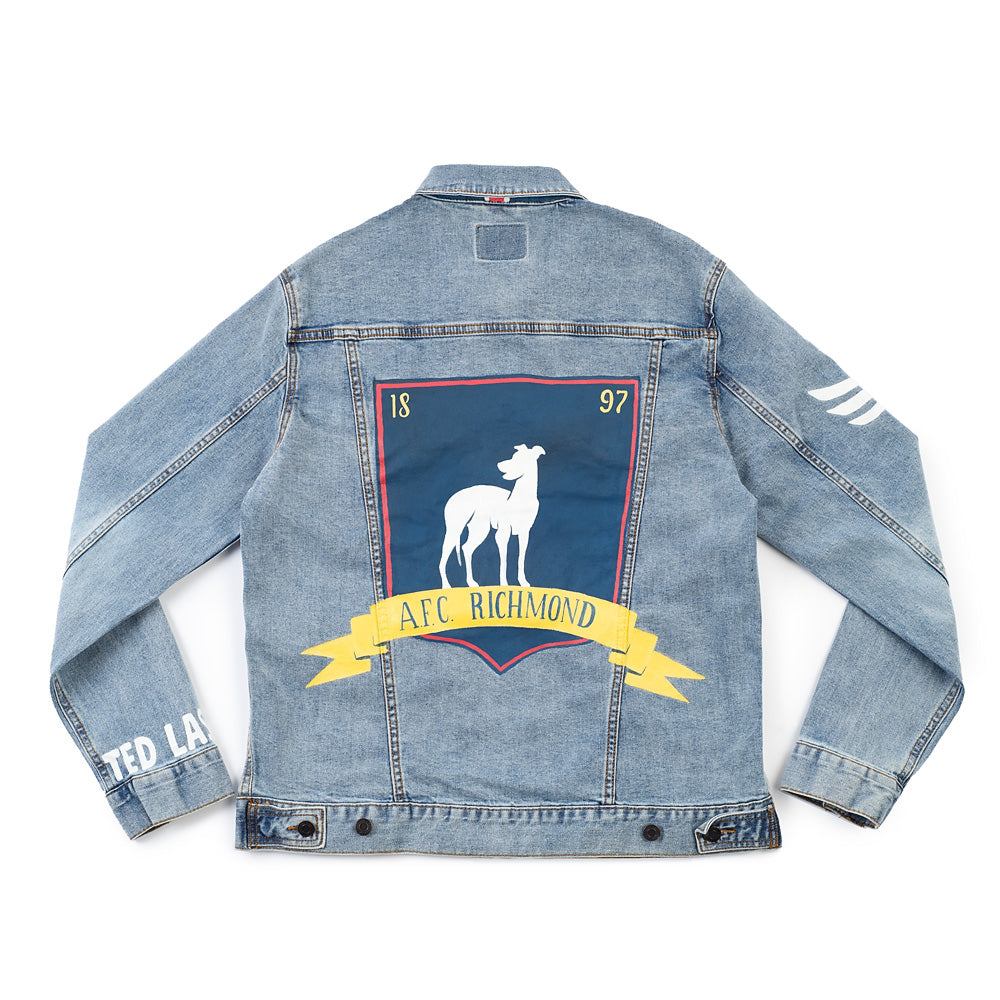 Exclusive Ted Lasso A.F.C. Richmond Hand-Painted Denim Jacket by Wren+Glory