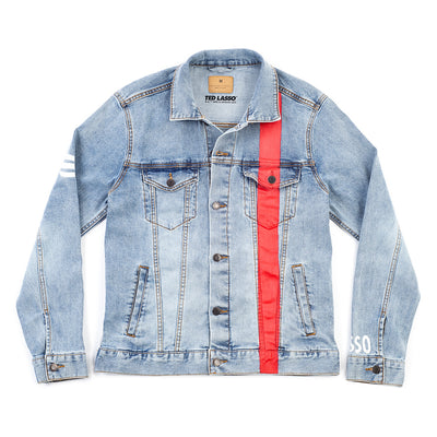 Exclusive Ted Lasso A.F.C. Richmond Hand-Painted Denim Jacket by Wren+Glory