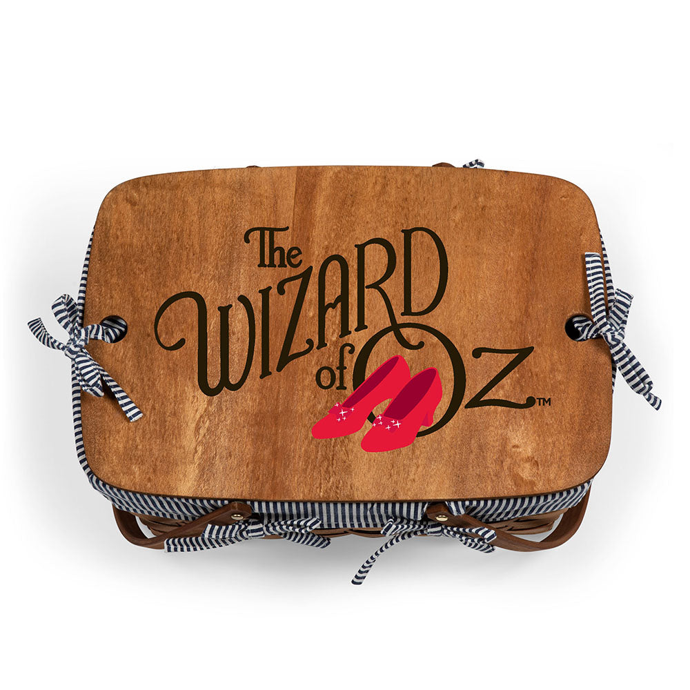 The Wizard of Oz Kansas Handwoven Wood Picnic Basket